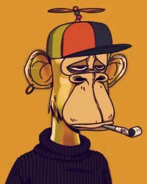 A monkey wearing a hat and smoking a cigarette
